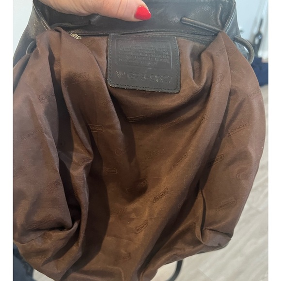 COACH #9827 Vintage Legacy Leather Drawstring Backpack Black - Picture 7 of 8